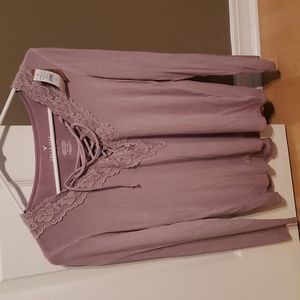 American Eagle Lace Up Tee